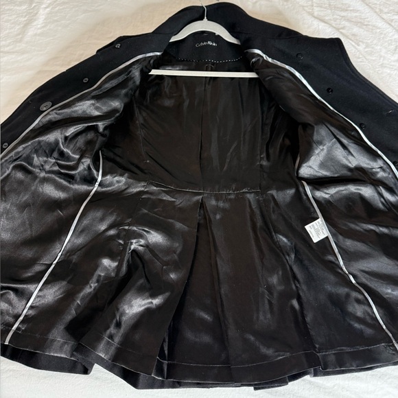 Calvin Klein Military Princess Pea Coat Womens 8 M Black Double Breasted Jacket - Picture 7 of 10